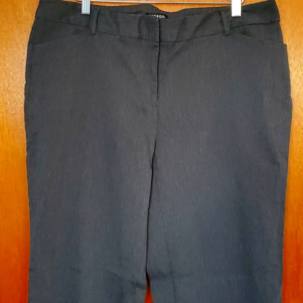 George Stretch Grey Dress Pants 18 Average 46% Polyester, 29% Rayon, 22% Nylon